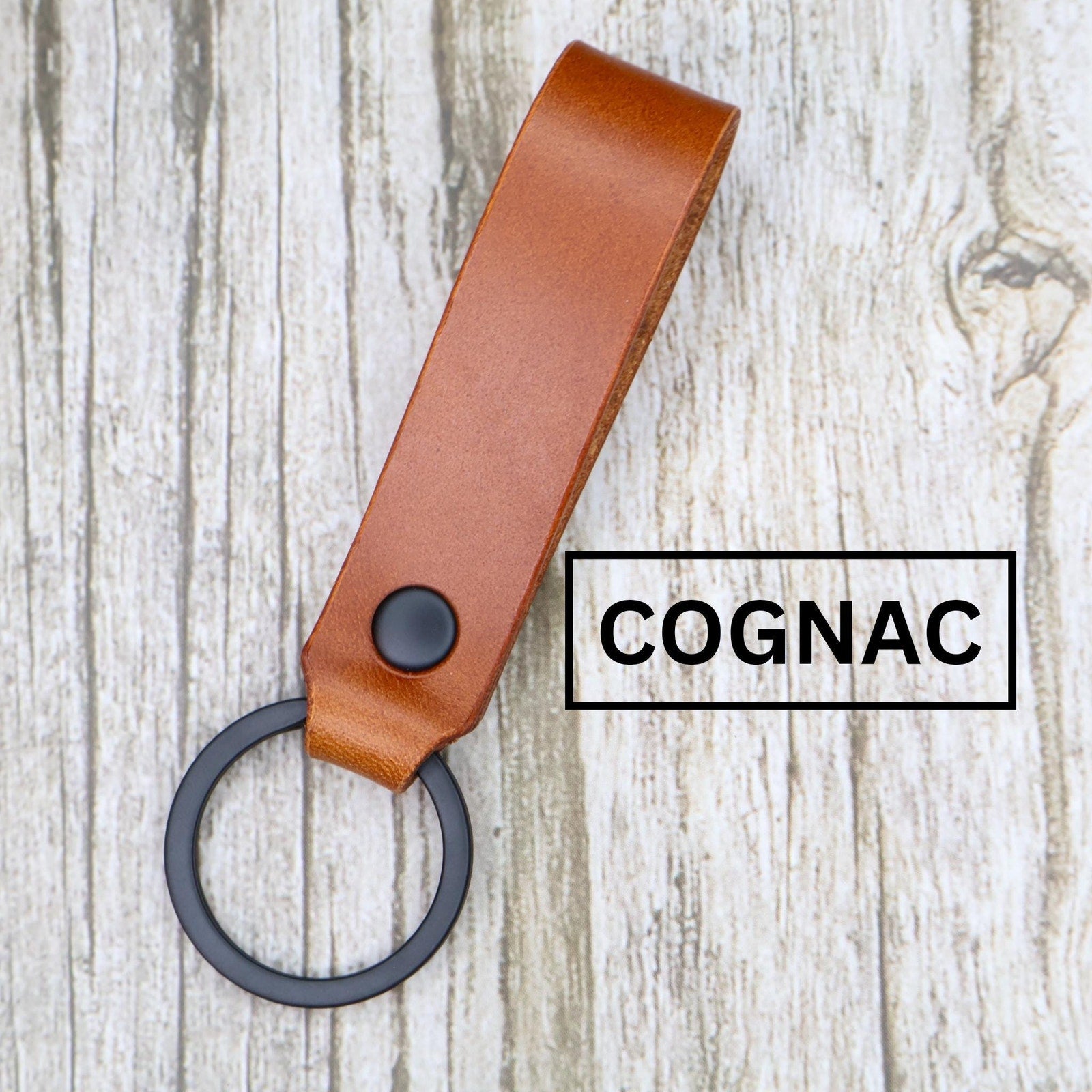 Personalized Italian Leather Keychain