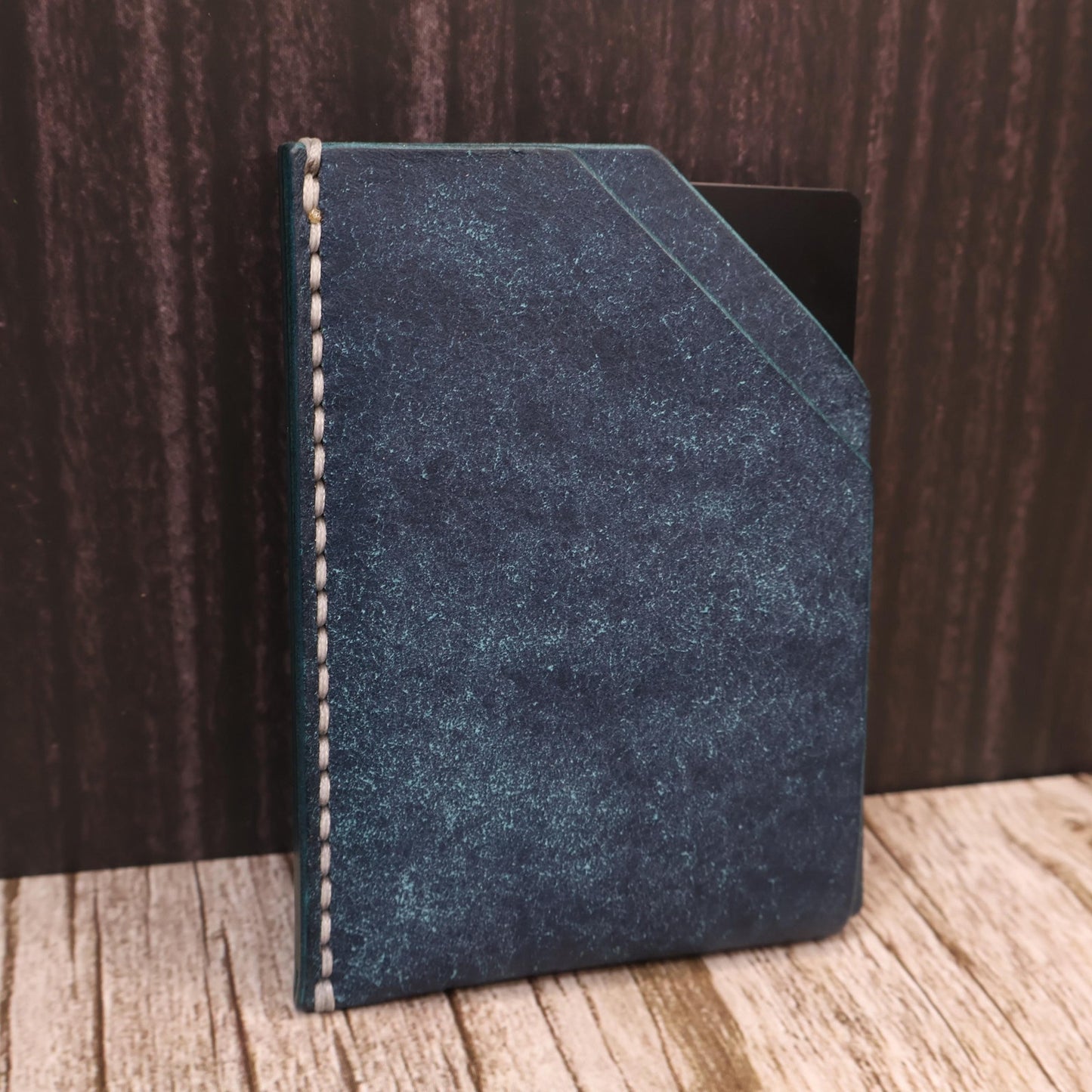 Sapphire Blue Slim Leather Card Holder