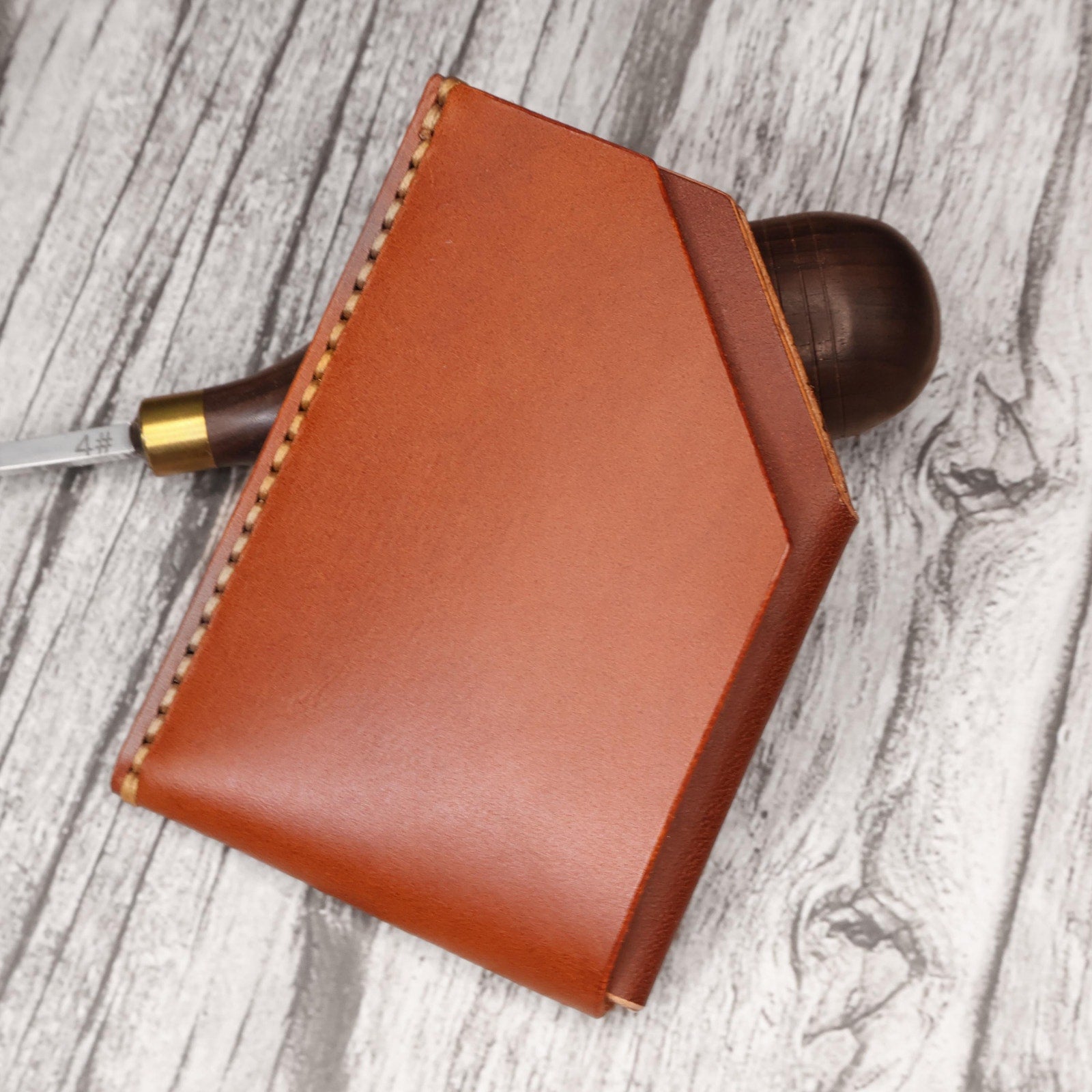 Personalized Slim Leather Card Holder