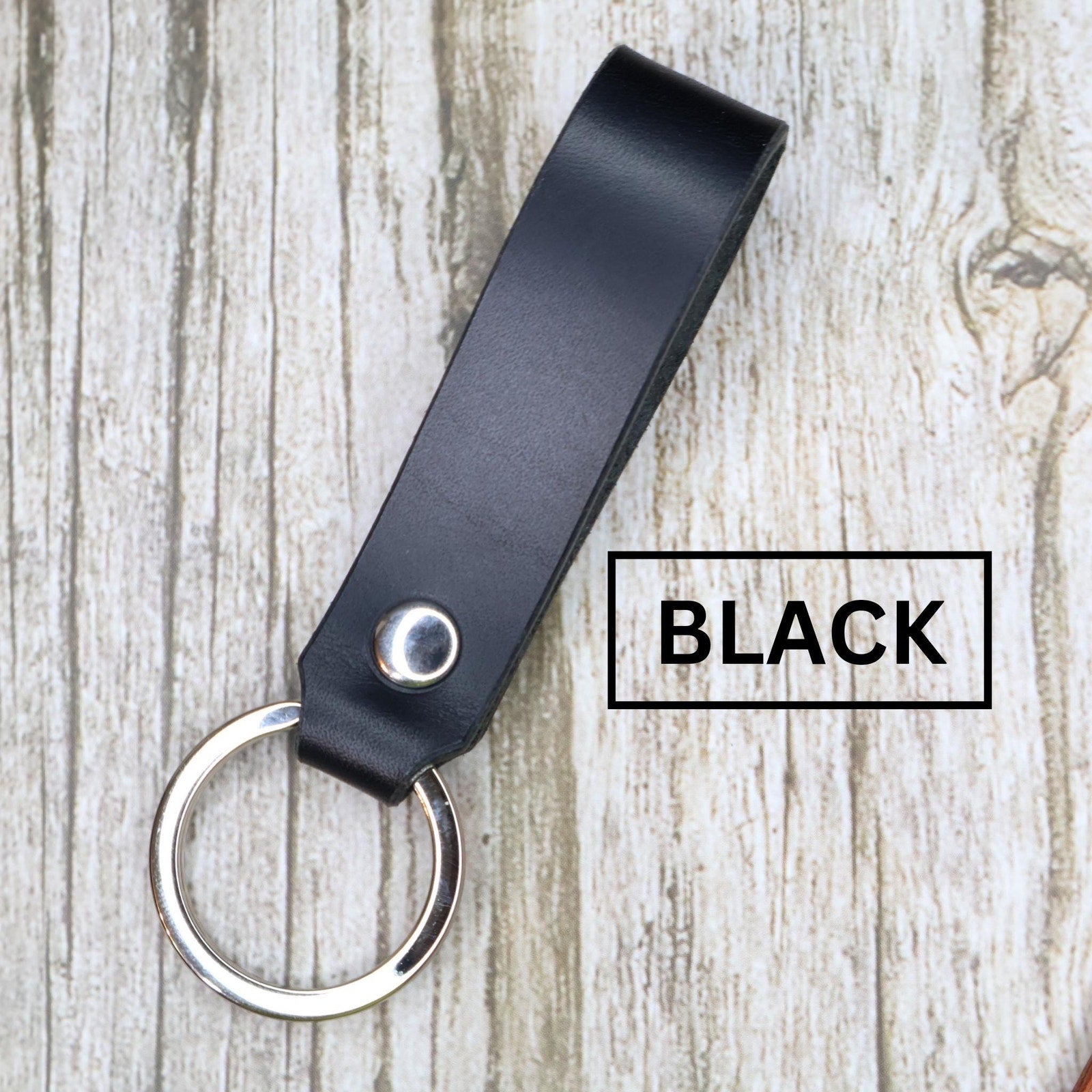 Personalized Italian Leather Keychain