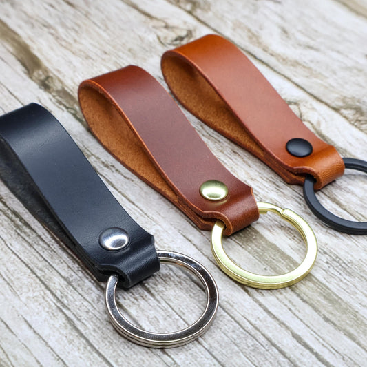 Personalized Italian Leather Keychain