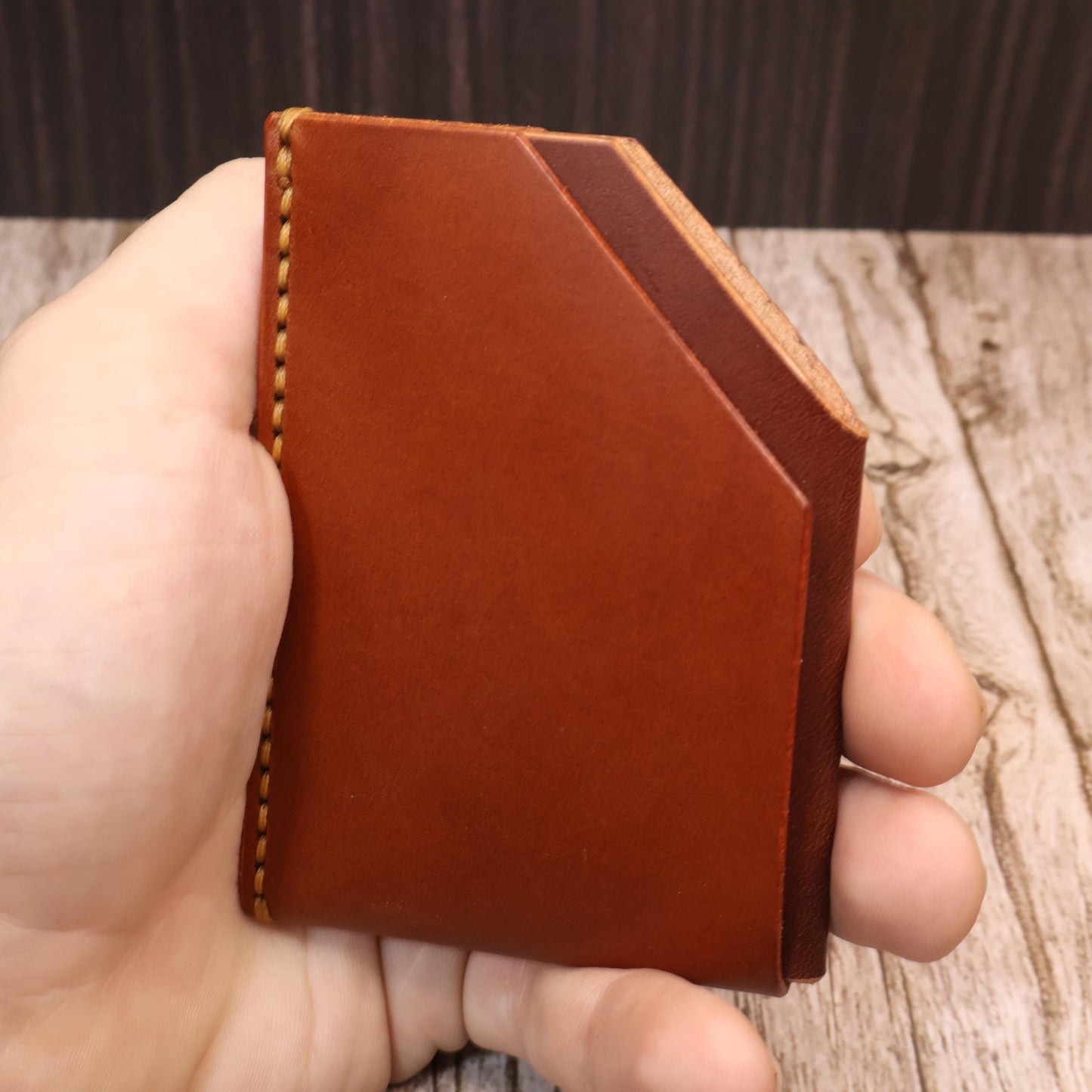 Personalized Slim Leather Card Holder