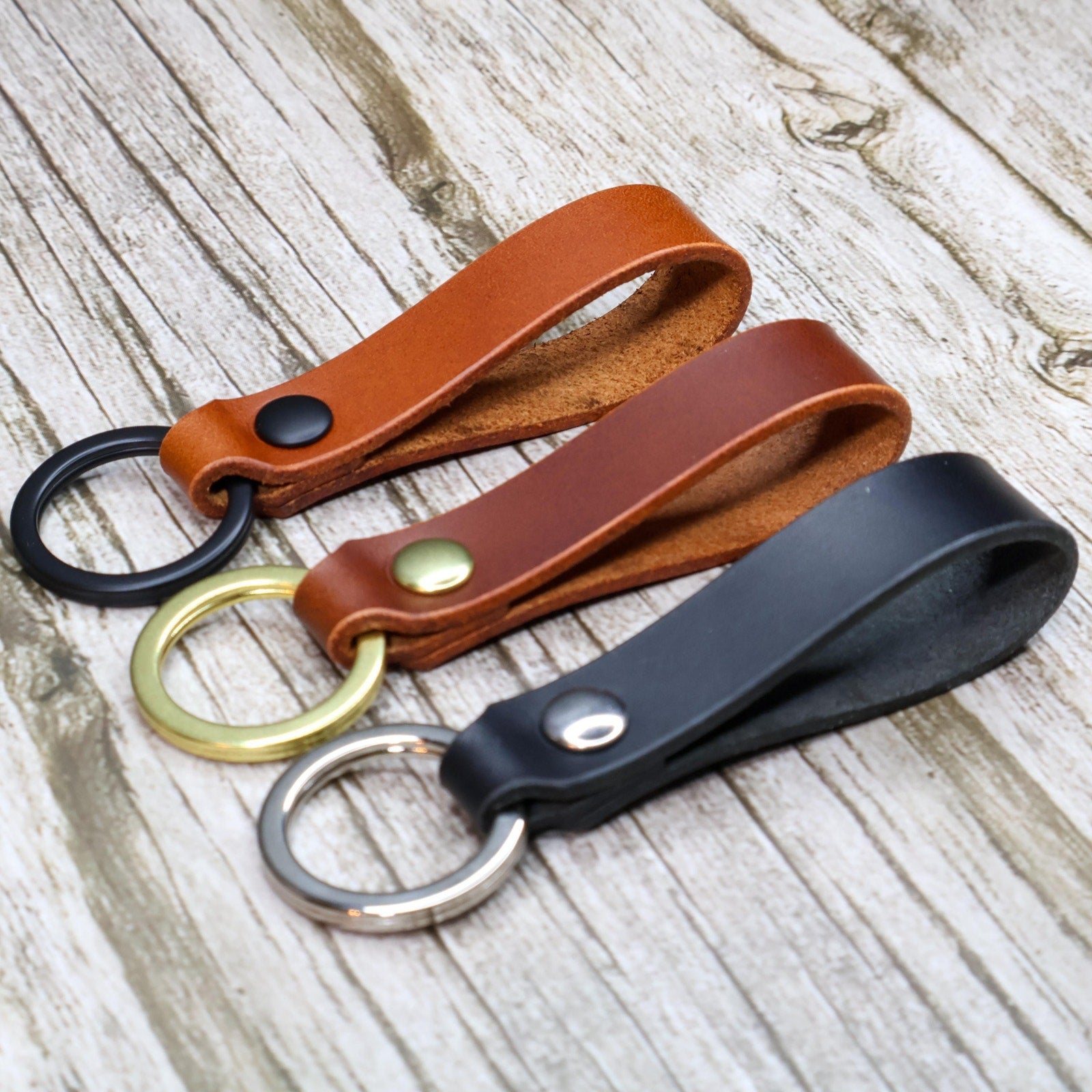 Minimalist Personalized Italian Leather Keychain