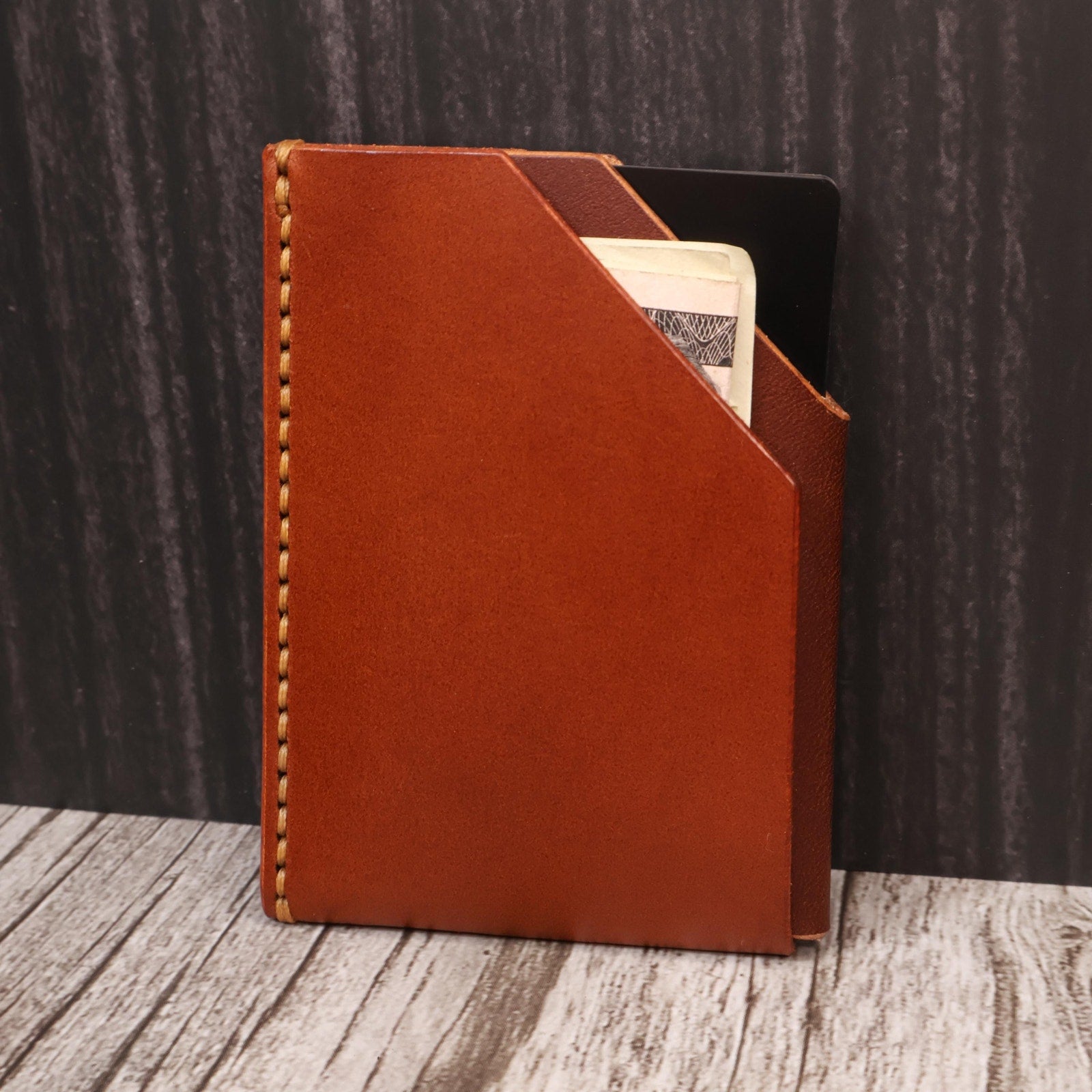 Personalized Slim Leather Card Holder